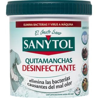Quitamanchas desinfectante elimina las bacterias causantes del mal olor bote 450 g - Sanytol