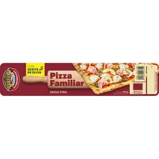 Masa para pizza fina familiar con aceite de oliva rectangular envase 400 g - Casa Tarradellas
