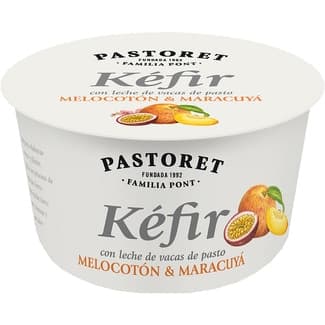 Kéfir de melocotón y maracuyá con leche de vacas de pasto sin gluten envase 170 g - Pastoret