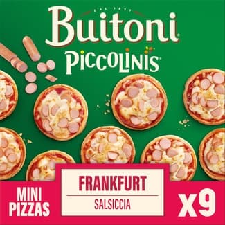 Mini pizzas de frankfurt y queso 9 unidades estuche 270 g - Buitoni Piccolinis