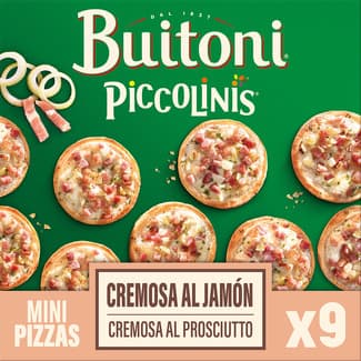 Mini pizzas cremosas al jamón 9 unidades estuche 270 g - Buitoni Piccolinis