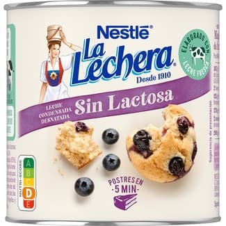 Leche condensada desnatada sin lactosa lata 387 g - La Lechera