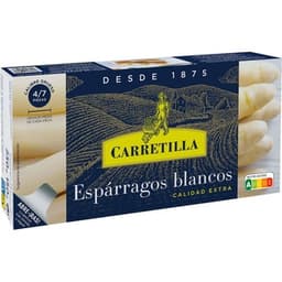 Espárragos blancos extra gruesos 4-7 piezas lata 150 g neto escurrido - Carretilla