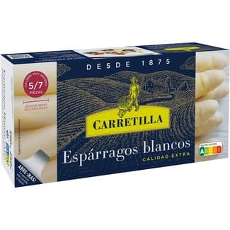 Espárragos blancos extra muy gruesos 5-7 piezas lata 250 g neto escurrido - Carretilla