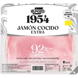 Edición 1954 jamón cocido extra sabor ahumado raza Duroc en lonchas sin gluten sin lactosa envase 150 g - Elpozo