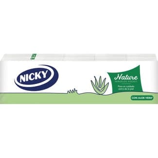 Pañuelos blancos Nature con aloe vera paquete 10 unidades - Nicky