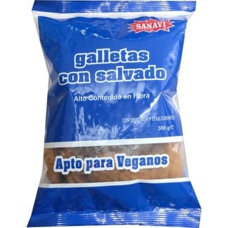 Galletas con salvado con fructosa bolsa 300 g - Sanavi