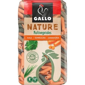 Macarrones Nature multivegetales kale, espirulina y zanahoria paquete 400 g - Gallo
