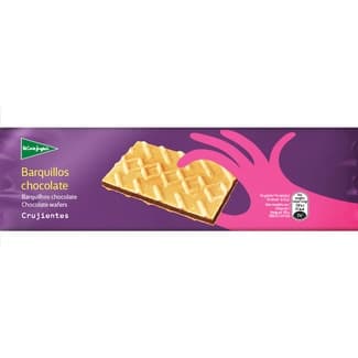 Galletas de barquillo rellenas de chocolate paquete 150 g - El Corte Ingles