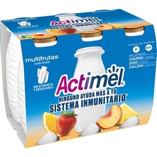 L. Casei con multifrutas sin gluten pack 6 unidades 100 g - Danone Actimel