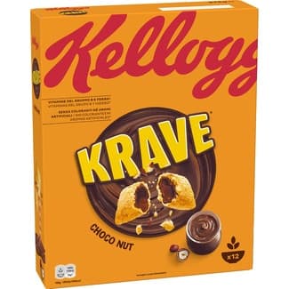 Cereales de desayuno rellenos de crema de cacao y avellanas paquete 410 g - Kellogg's Krave