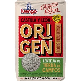 Origen lenteja pardina extra IGP Tierra de Campos paquete 1 kg - Luengo