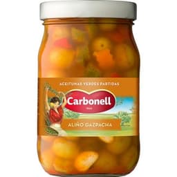 Aceitunas aliñadas estilo gazpacha frasco 450 g neto escurrido - Carbonell
