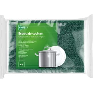 Estropajo fibra verde cocinas envase 4 unidades - El Corte Ingles