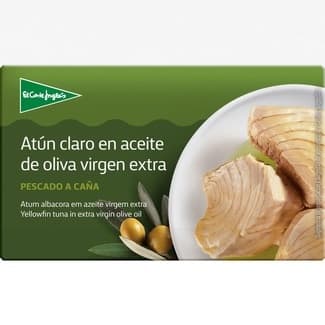 Atún claro en aceite de oliva virgen extra pescado a caña lata 82 g neto escurrido - El Corte Ingles