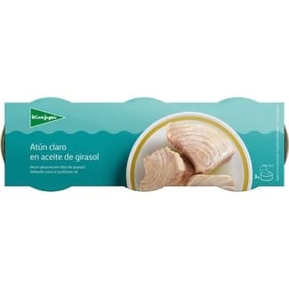 Atún claro en aceite de girasol pack 3 lata 56 g neto escurrido - El Corte Ingles