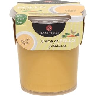 Crema de pollo y verduras con AOVE 2 raciones sin gluten sin lactosa vaso 400 ml - Santa Teresa