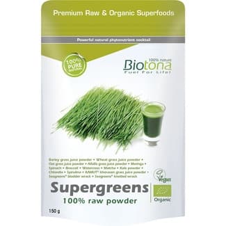 Supergreens mix de fitonutrientes ecológicos en polvo envase 150 g - Biotona