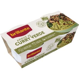 Arroz al curry verde pack 2 envases 125 g - Brillante