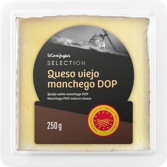 Queso viejo de oveja elaborado con leche pasterurizada DOP Queso Manchego cuña 250 g - El Corte Ingles Selection