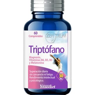 Zentrum triptófano con magnesio vitaminas y melatonina 60 comprimidos bote 50 g - Ynsadiet