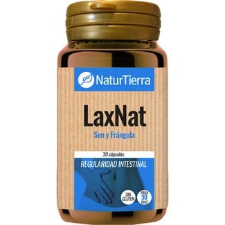 Lax Nat con sen, cáscara sagrada y aloe vera regularidad intestinal sin gluten envase 30 cápsulas - Naturtierra