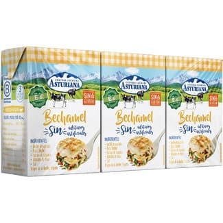 Salsa bechamel Sin Gluten pack 3 briks 200 ml - Asturiana