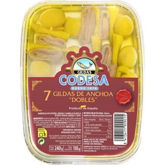 Gildas doble anchoa 7 unidades tarrina 110 g neto escurrido - Codesa