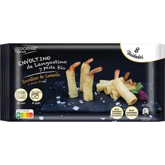 Envoltino de langostino y pasta filo 8 unidades envase 136 g - Cocinarte