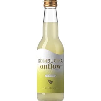 Kombucha de cítricos sin pasteurizar, ecológico, sin gluten y vegana botella 330 ml - Onflow