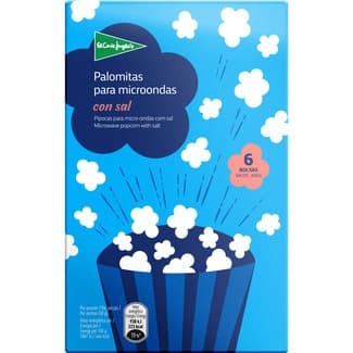 Palomitas para microondas con sal pack 6 bolsas 100 g - El Corte Ingles