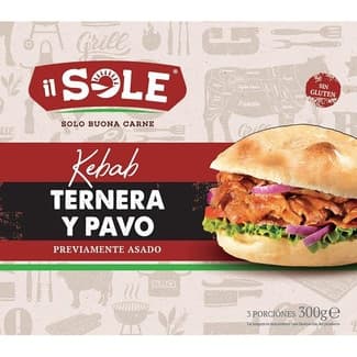 Carne para kebab de ternera y pavo bolsa 300 g - Il Sole