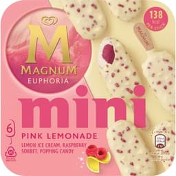 Mini helado de limón y sorbete de frambuesa y caramelos 6 unidades estuche 330 ml - Magnum