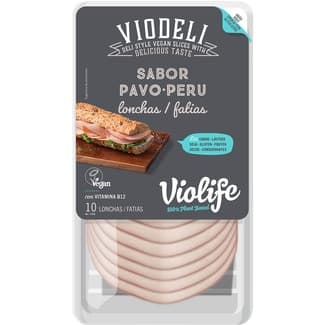 Lonchas veganas sabor pavo con aceite de coco y vitamina B12 sin gluten, sin lactosa envase 100 g - Violife