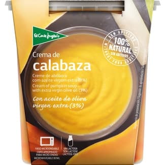 Crema de calabaza con AOVE 3% sin gluten sin lactosa vaso 400 ml - El Corte Ingles