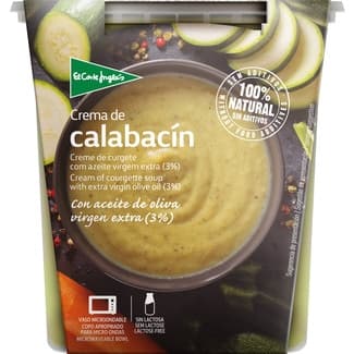 Crema de calabacín con AOVE 3% sin gluten sin lactosa vaso 400 ml - El Corte Ingles