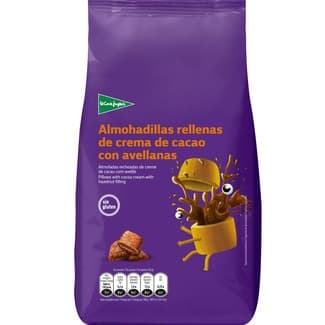Cereales de desayuno en almohadillas rellenas de crema de cacao con avellanas sin gluten bolsa 500 g - El Corte Ingles