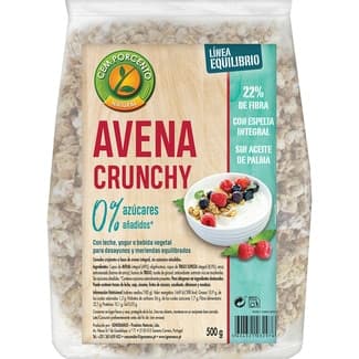 Avena crujiente con espelta integral 0% azúcares añadidos bolsa 500 g - Cem Porcento