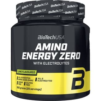 Amino Energy Zero en polvo con electrolitos sabor lima sin gluten y sin azúcar bote 360 g - Biotech Usa