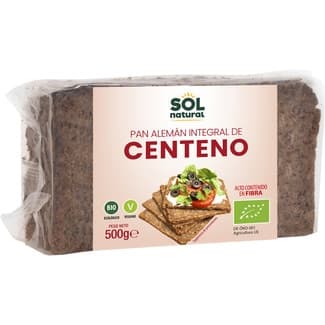 Pan alemán integral de centeno ecológico envase 500 g - Sol Natural