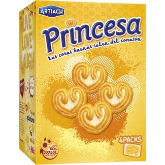 Galletas mini con forma de corazón paquete 120 g - Artiach Princesa