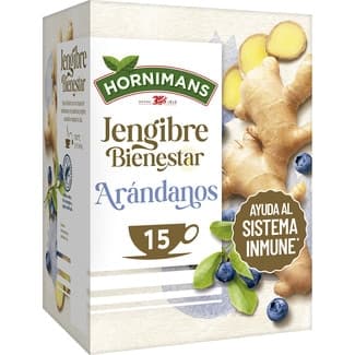 Bienestar infusión de jengibre y arándanos estuche 15 bolsitas - Hornimans