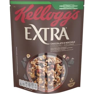 Cereales de desayuno con chocolate y avellanas bolsa 375 g - Kellogg's Extra
