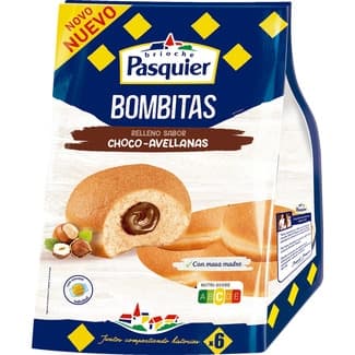 Bizcocho relleno de crema de chocolate y avellanas con masa madre 6 unidades bolsa 270 g 6 unidades envasadas individualmente - Pasquier
