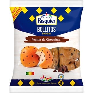 Bollitos con pepitas de chocolate 8 unidades envueltas individualmente bolsa 333 g - Pasquier