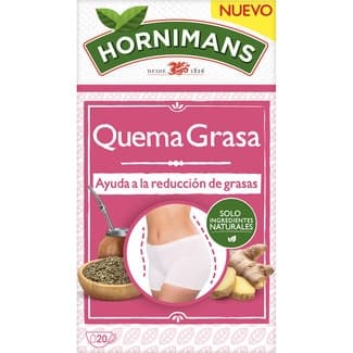 Quema Grasa infusión ayuda a la reducción de grasas estuche 20 bolsitas - Hornimans
