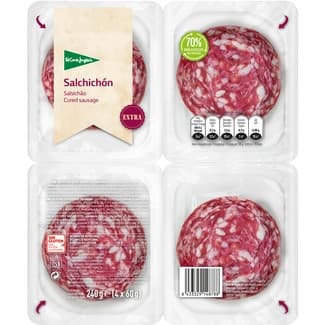 Salchichón extra en lonchas pack 4 x 60 g envase 240 g sin gluten - El Corte Ingles
