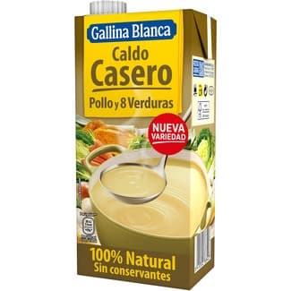 Caldo de pollo y 8 verduras casero 100% natural sin gluten envase 1 l - Gallina Blanca