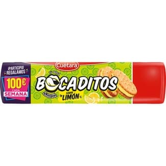 Galleta rellenas de crema de  limón paquete 150 g - Cuetara Bocaditos