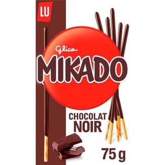 Palitos de galleta recubiertos de chocolate negro caja 75 g - Mikado